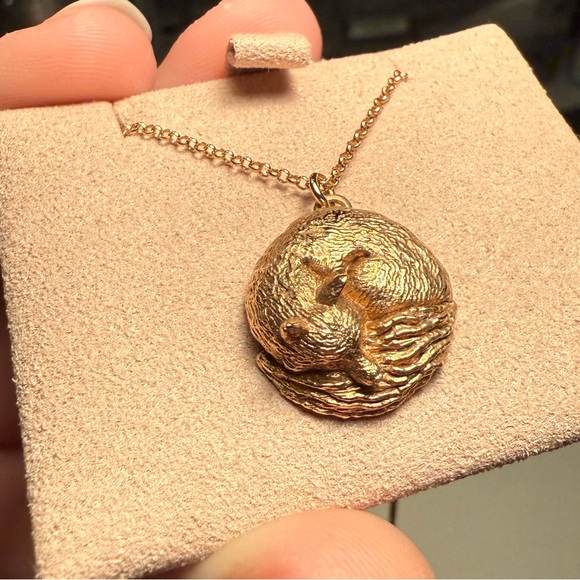 Lee Renee Large Sleeping Fox Necklace in Gold Vermeil 🦊💛 - Picture 7 of 10